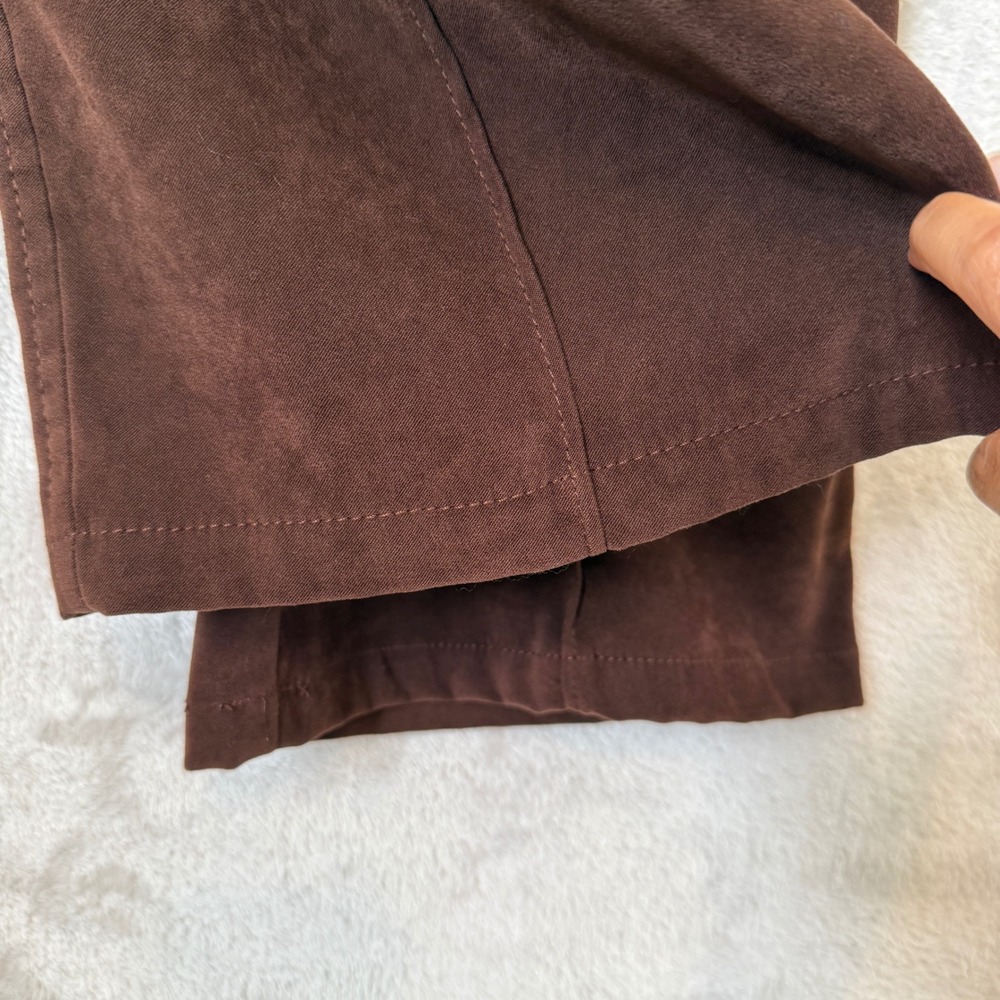 Womens Y2K Brown Velvet Flare Pants junior 5 Velour Bootcut Forest fairy - Picture 3 of 10